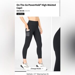 50% off SALE NWT Fabletics on the go Mila pocket legging 7/8 black small